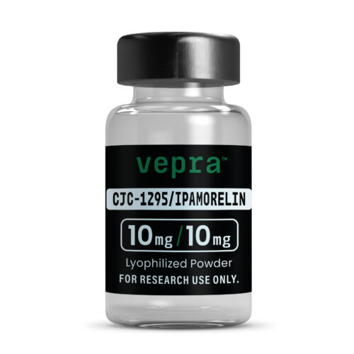 Vepra Peptides CJC-IPA 10mg CJC-1295 Ipamorelin 10mg/10mg lyophilized research peptide blend vial
