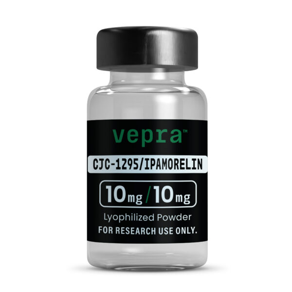 Vepra Peptides CJC-IPA 10mg CJC-1295 Ipamorelin 10mg/10mg lyophilized research peptide blend vial