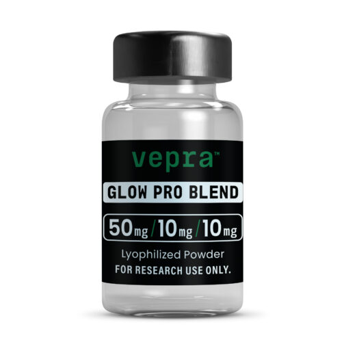 Vepra Peptides Grow Pro Blend Glow Pro Blend 50mg/10mg/10mg lyophilized research peptide blend vial