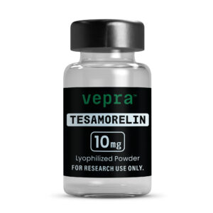Tesamorelin 10mg lyophilized research peptide vial