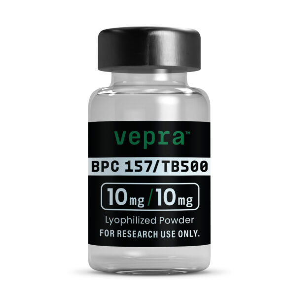 Vepra Peptides BPC157 BPC-157 TB-500 10mg/10mg lyophilized research peptide blend vial